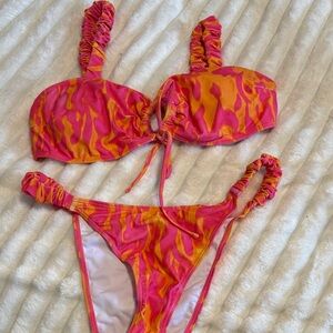 SHEIN Pink and Orange Bikini